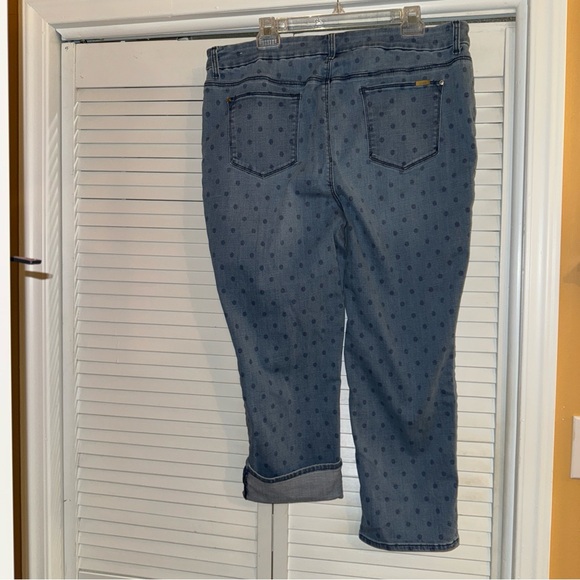 Chico's Blue Polka Dot Cropped Jeans - Picture 5 of 12